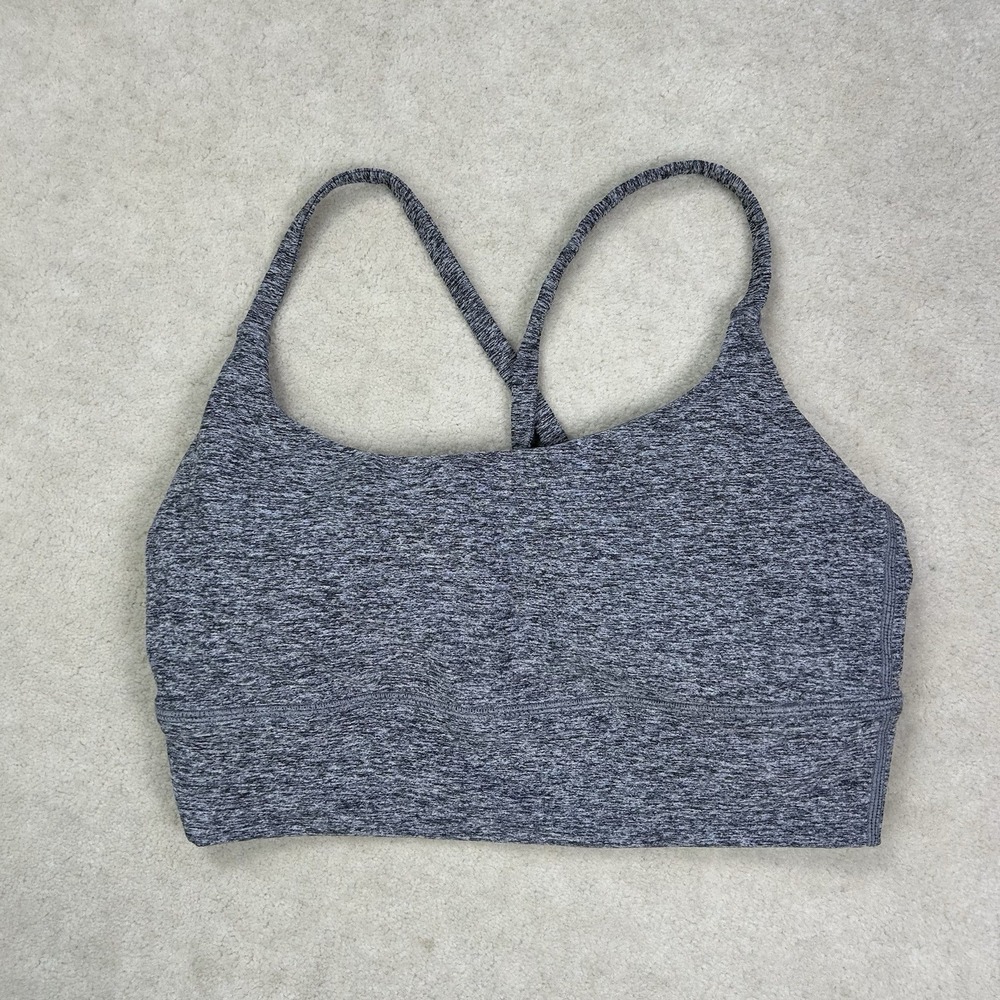 Vuori Long Line Elevation Bra Women's Medium Gray Strappy Back Activewear